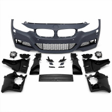 Front Bumper M-Tech Style for BMW 3-Series F30/F31 (2011–2019) with Parking Sensor Holes and Fog Lights