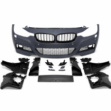 Front Bumper for BMW 3 Series F30/F31 (2011–2019) – M-Tech Style with PDC Sensor Cutouts & Gloss Black Kidney Grilles