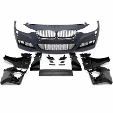 Front Bumper for BMW 3 Series F30/F31 (2011–2019) – M-Tech Style with PDC Sensor Cutouts & Chrome/Gloss Black Kidney Grilles