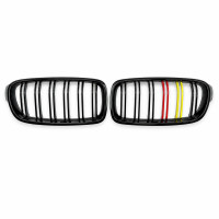 BMW 3 Series F30/F31 Kidney Grilles – Gloss Black / German Style / Double Slat