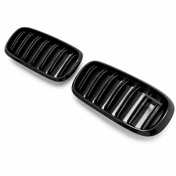 Решітки радіатора (Ніздрі) BMW X5 F15 (2013-2018) (Чорний Глянець/Подвійні)