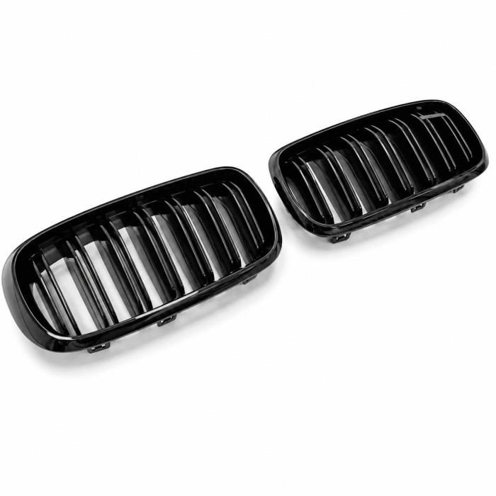 Решітки радіатора (Ніздрі) BMW X5 F15 (2013-2018) (Чорний Глянець/Подвійні)