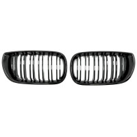 Radiator Grilles (Nostrils) for BMW 3-Series E46 (2001-2005) (Gloss Black/Double)