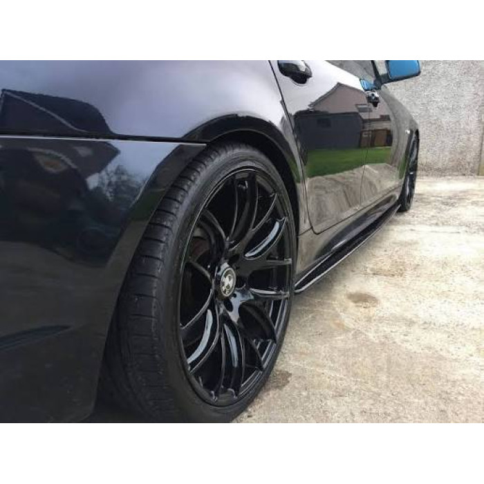 Side Skirt Blades for BMW 5 Series E60/E61 in M-Performance Style (2003–2010), 2 pcs, Gloss Black