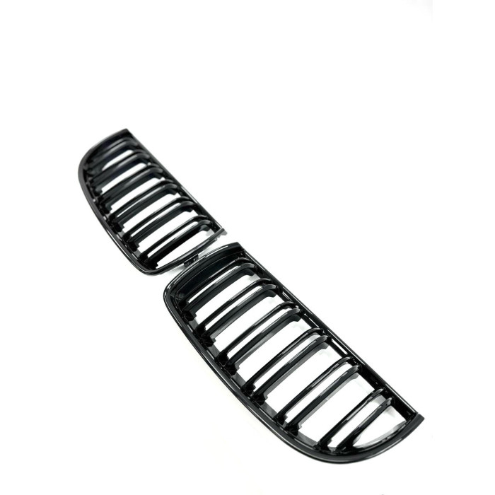 Radiator Grilles (Nostrils) BMW 3-Series E90 E91 (2005-2008) (Gloss Black/Double)
