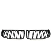 Radiator Grilles (Nostrils) BMW 3-Series E90 E91 (2005-2008) (Gloss Black/Double)