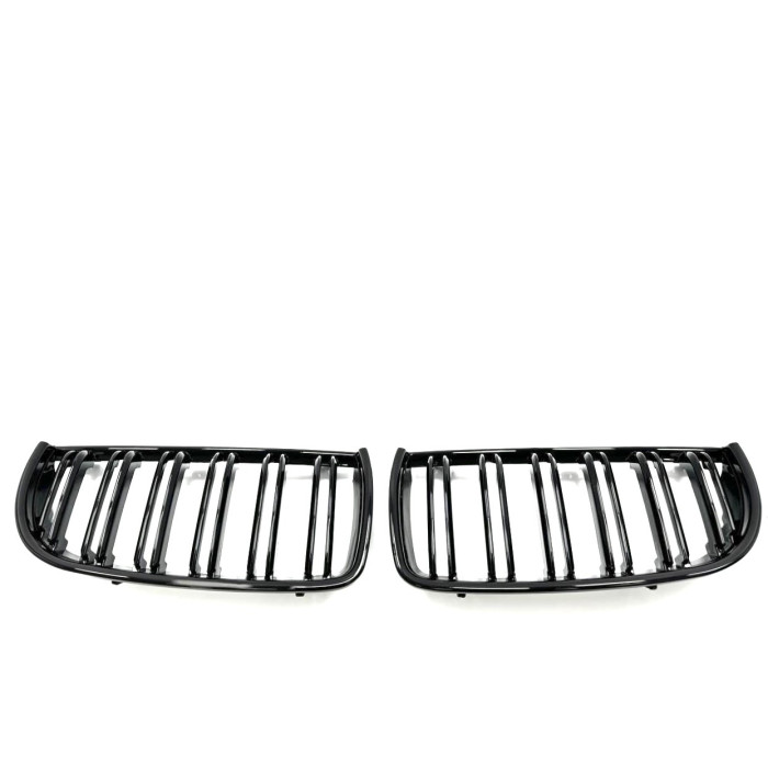 Radiator Grilles (Nostrils) BMW 3-Series E90 E91 (2005-2008) (Gloss Black/Double)