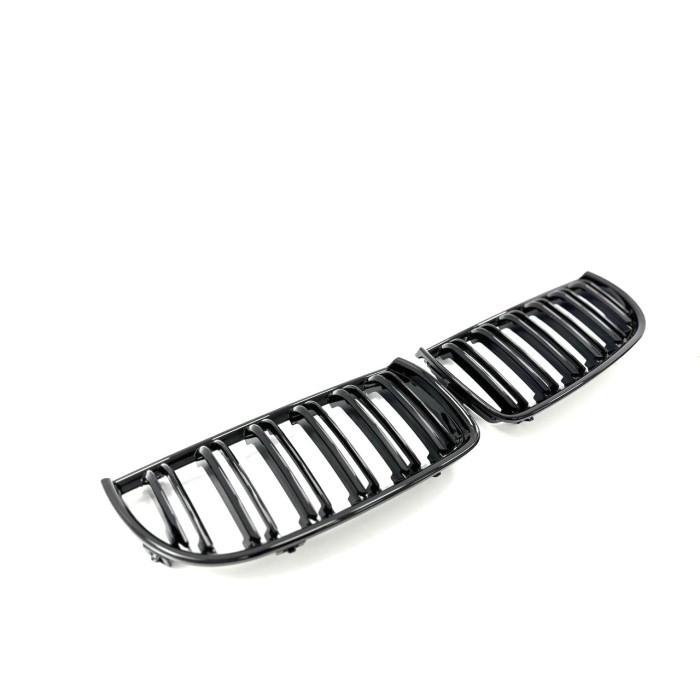 Radiator Grilles (Nostrils) BMW 3-Series E90 E91 (2005-2008) (Gloss Black/Double)