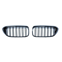 Radiator Grilles for BMW 5 Series G30 G31 Sedan Touring (2017-2019) Gloss Black (Double)